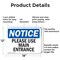 Signmission Please Use Main Entrance OSHA Notice Sign, Aluminum, 18in W x 12in L, 2PK OS-2PACK-NS-A-1218-L-17618 - alternate 6